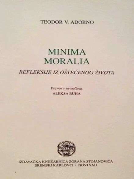 Theodor Adorno - Minima moralia